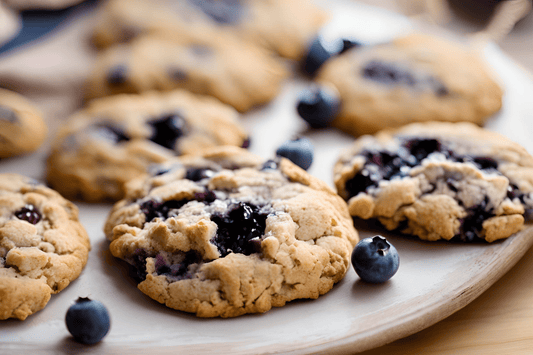 Buttery blåbær burst cookies med et strejf af citronskum
