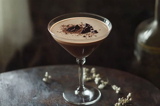 Fløjlsagtig overbærende chokolade martini cocktail