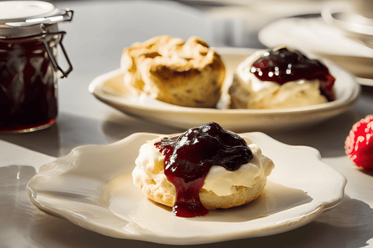 Traditionel engelsk koaguleret fløde til scones og te