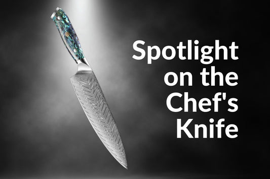Spotlight op het mes van de chef -kok