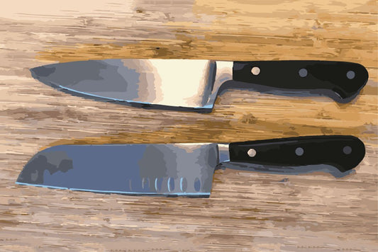 Hvad er forskellen mellem en kokkekniv og Santoku?