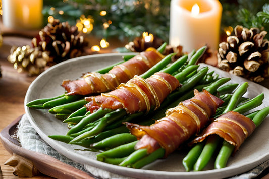 Bacon indpakket grønne bønne bundter