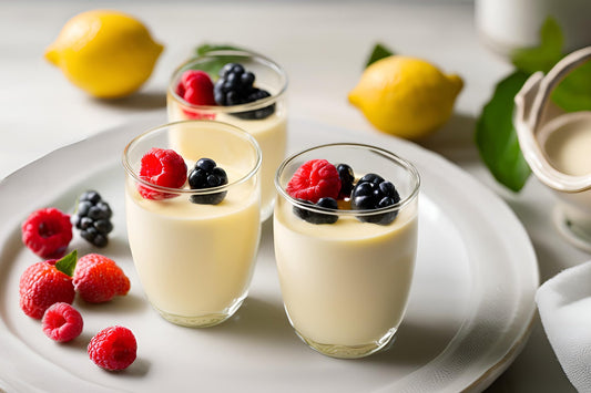 Creamy Lemon Posset med friske bær