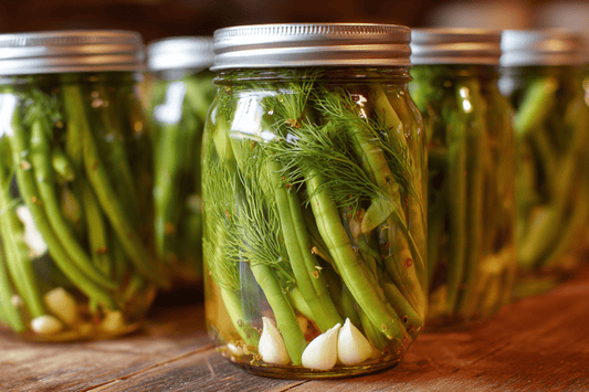 Crisp and Zesty Pickled Green Beans with Garlic and Dill