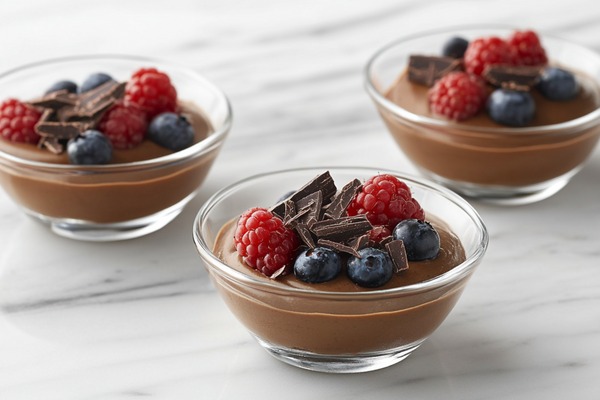 Creamy Silken Tofu Chocolate Mousse with Maple and Vanilla