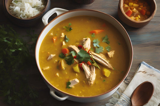 Spiced mulligatawny suppe med kylling og grøntsager