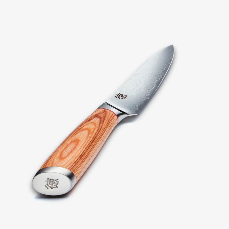 Haruta Couteau utilitaire japonais en acier damas VG10 de 5 pouces avec manche en bois et fourreau