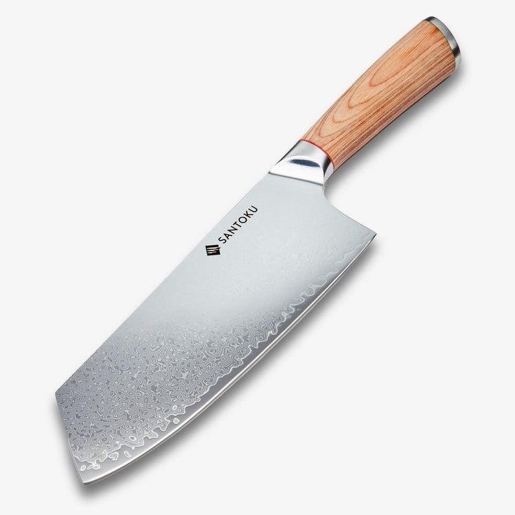 Haruta Couperet Nakiri japonais en acier de Damas VG10 de 7,7 pouces avec manche en bois et fourreau