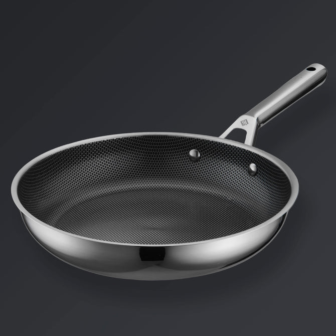 Hive Hybrid™ 8-Piece Pan & Lid Set (4 Frying Pans + 4 Matching Lids)