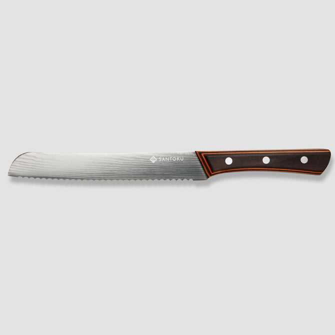 Yuhi - Ensemble de 6 couteaux de cuisine à motif damas avec poignées en bois de Pakka et coffret cadeau
