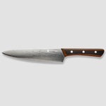Yuhi - Ensemble de 6 couteaux de cuisine à motif damas avec poignées en bois de Pakka et coffret cadeau