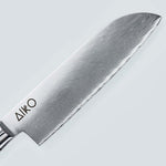 Aiko Blue Damascus stalen mes met gekleurd blauw harshandvat